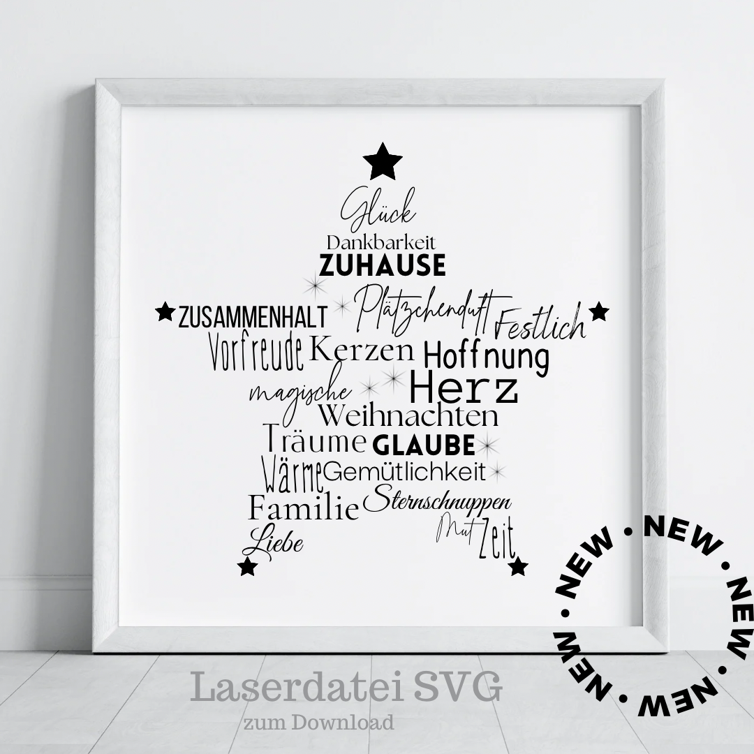 Laserdatei Weihnachtsstern