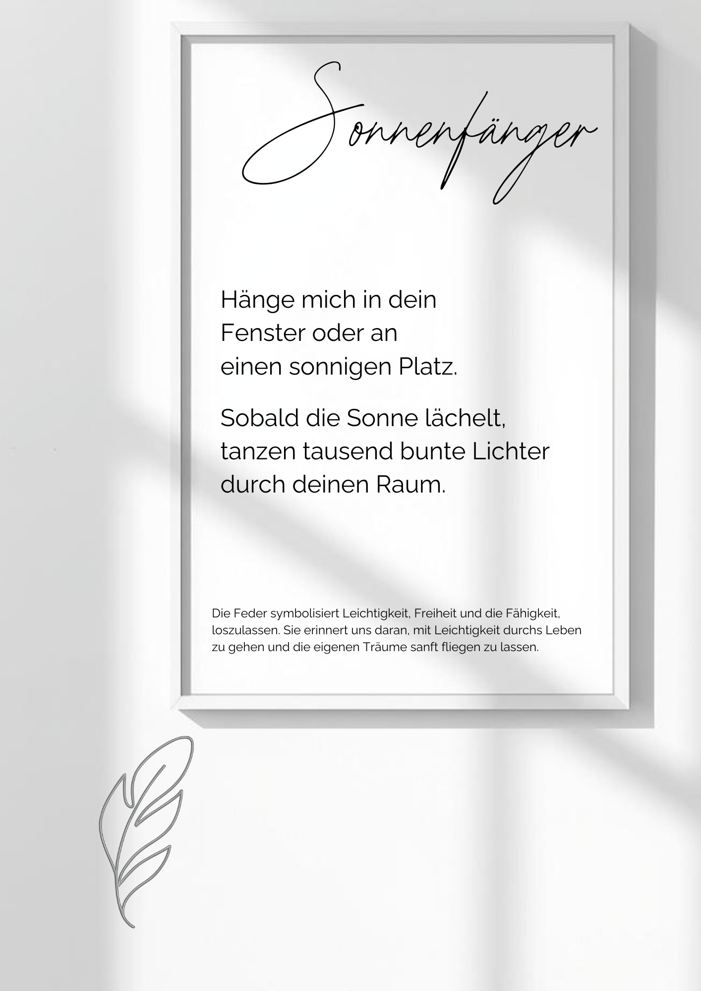 Feder Sonnenfänger Karten - 8er Set