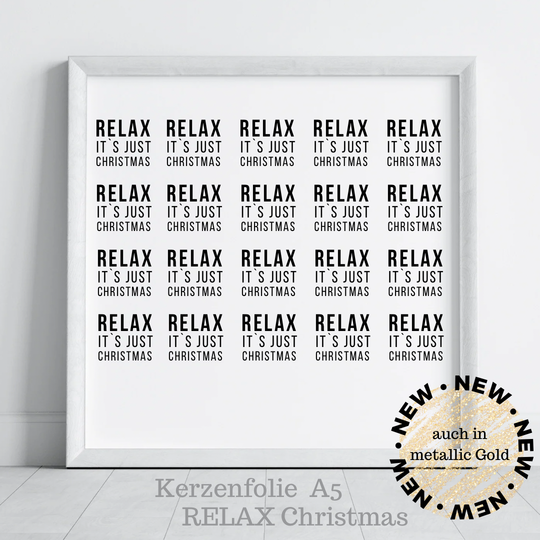 Kerzentattoo RELAX Christmas Metallic Wasserschiebefolie | für Blockkerzen